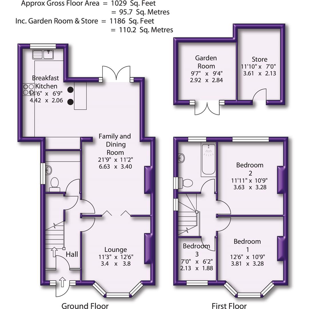 3 bed semi-detached house for sale in Perry Road, Altrincham - Property Floorplan