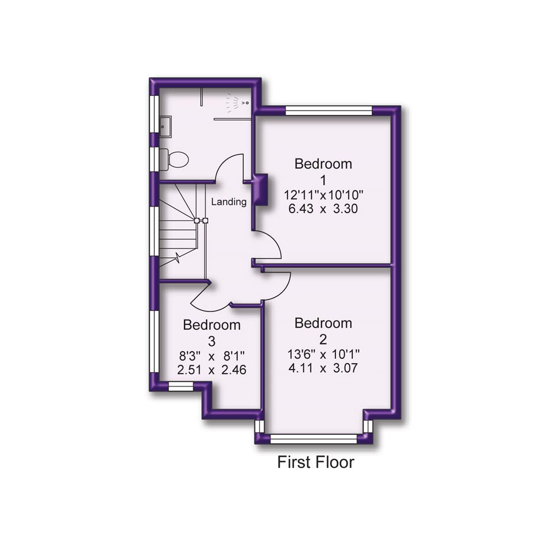 3 bed semi-detached house for sale in Carrington Lane, Sale - Property Floorplan