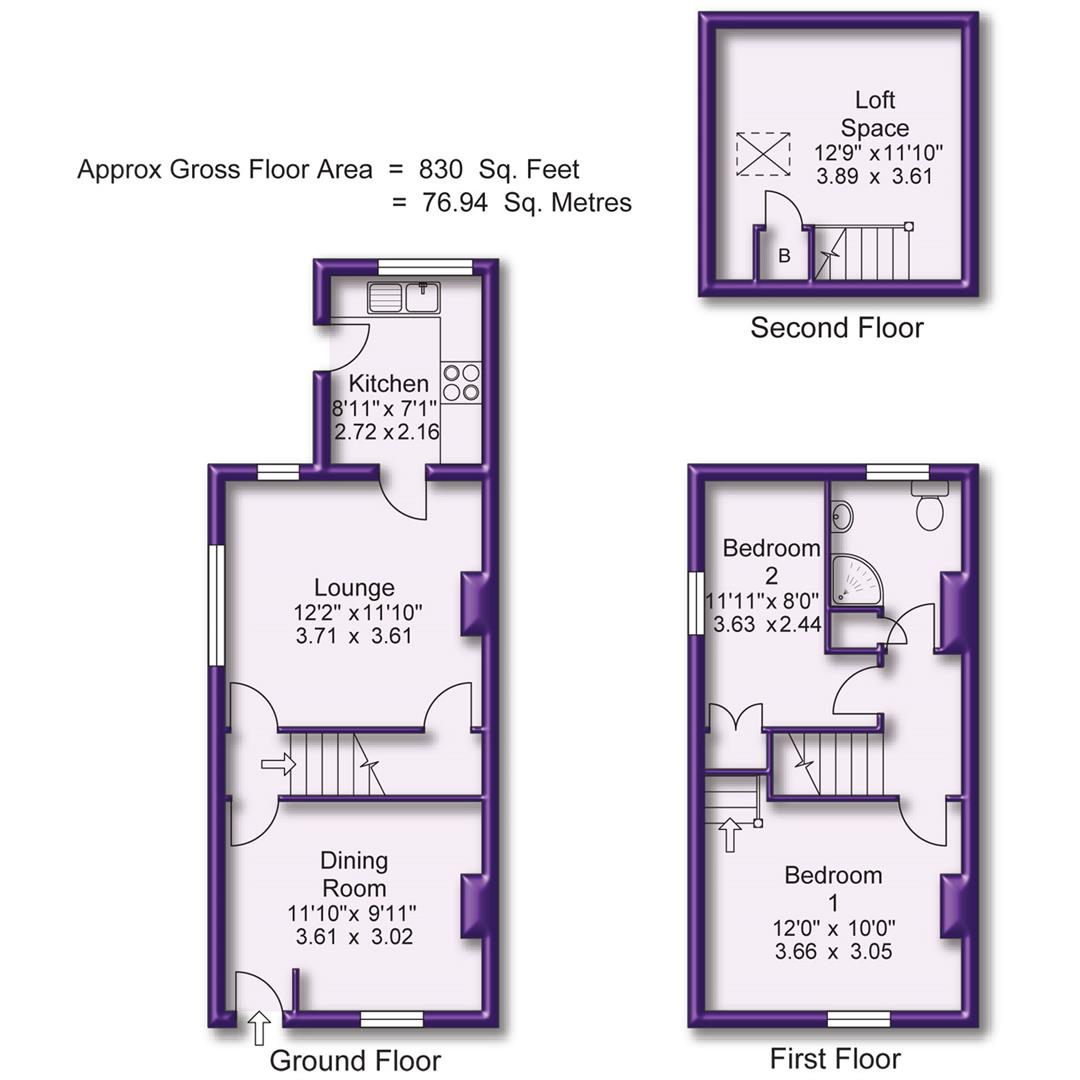 2 bed end of terrace house for sale in Sycamore Street, Sale - Property Floorplan