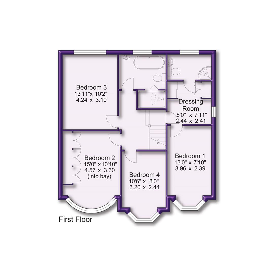 4 bed detached house for sale in Wood Road, Sale - Property Floorplan