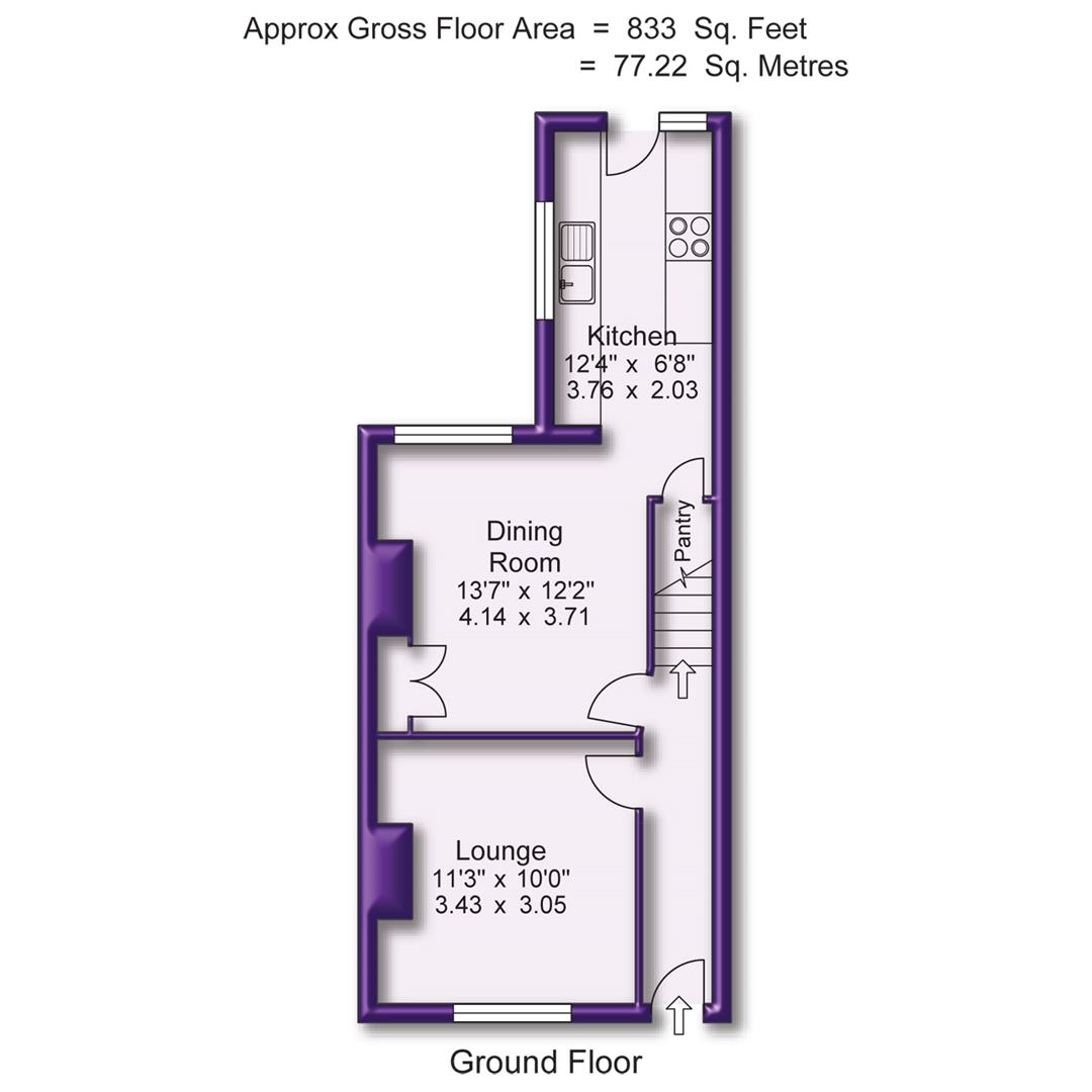 3 bed terraced house for sale in Waverley Road, Sale - Property Floorplan