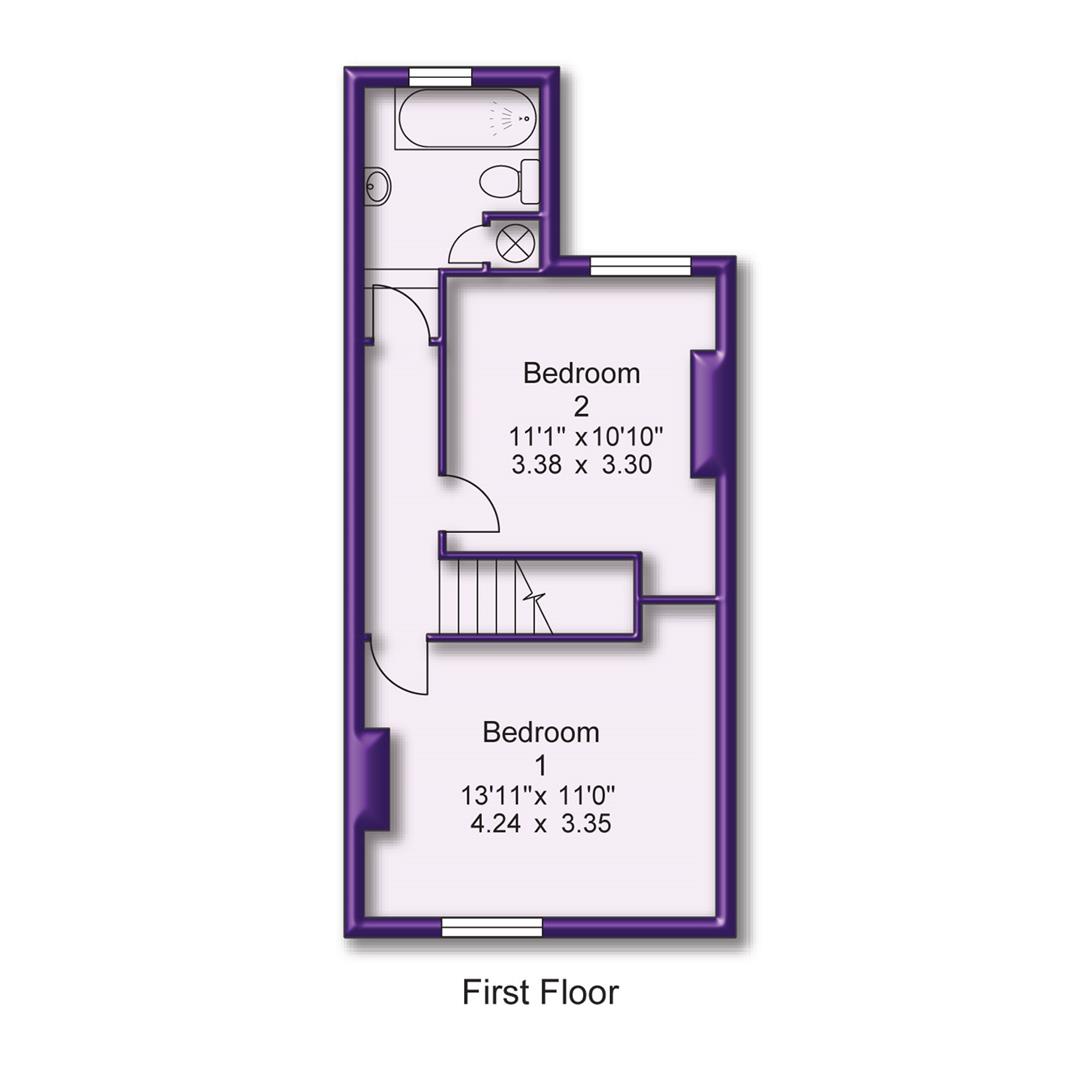 2 bed terraced house for sale in Money Ash Road, Altrincham - Property Floorplan