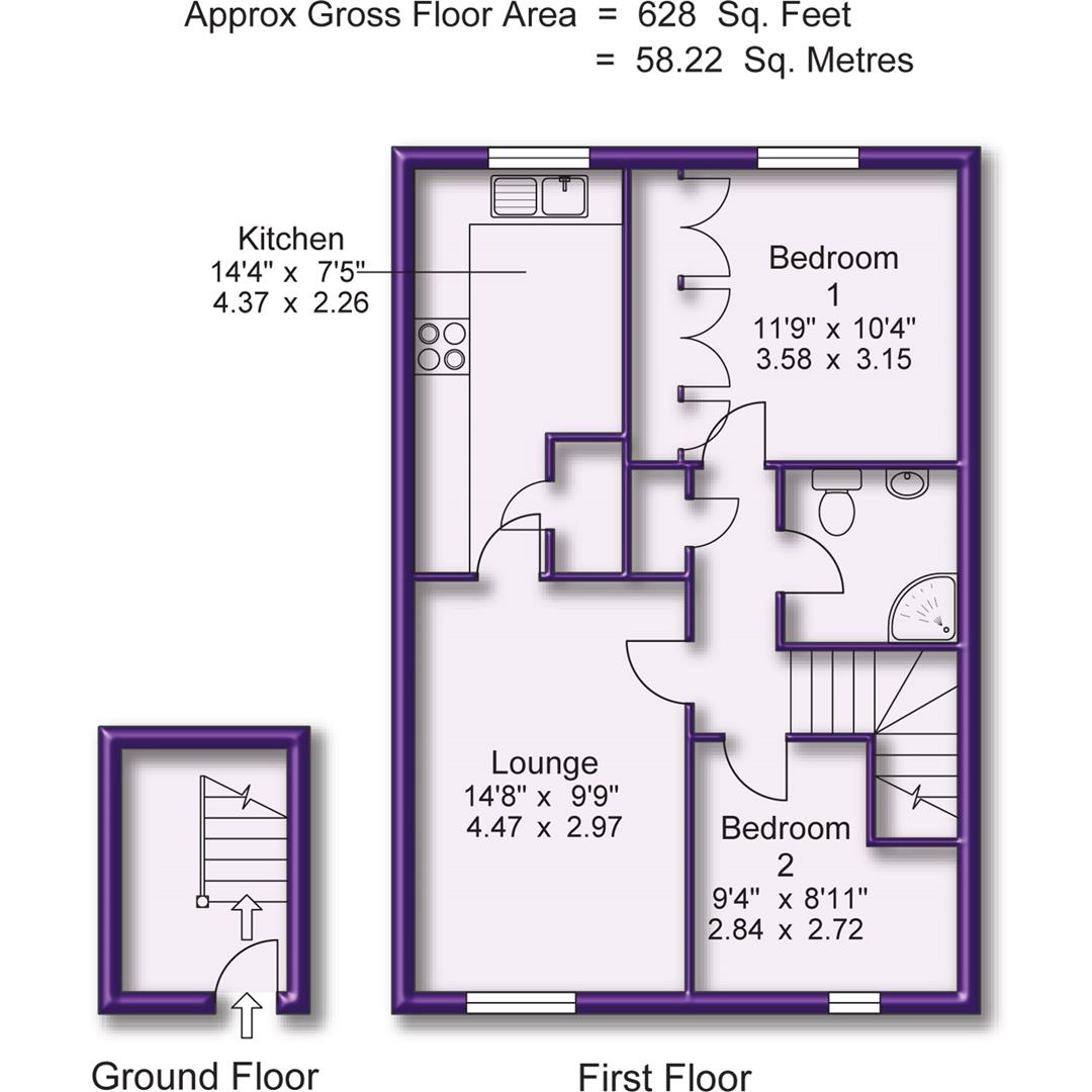 2 bed apartment for sale in Beechfield Close, Sale - Property Floorplan