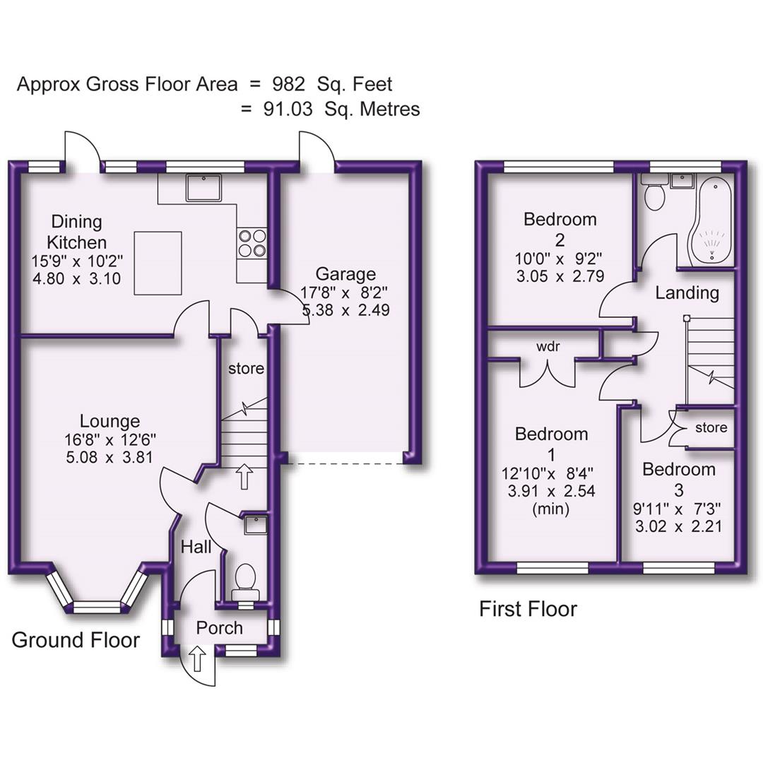 3 bed detached house for sale in Sandwell Drive, Sale - Property Floorplan