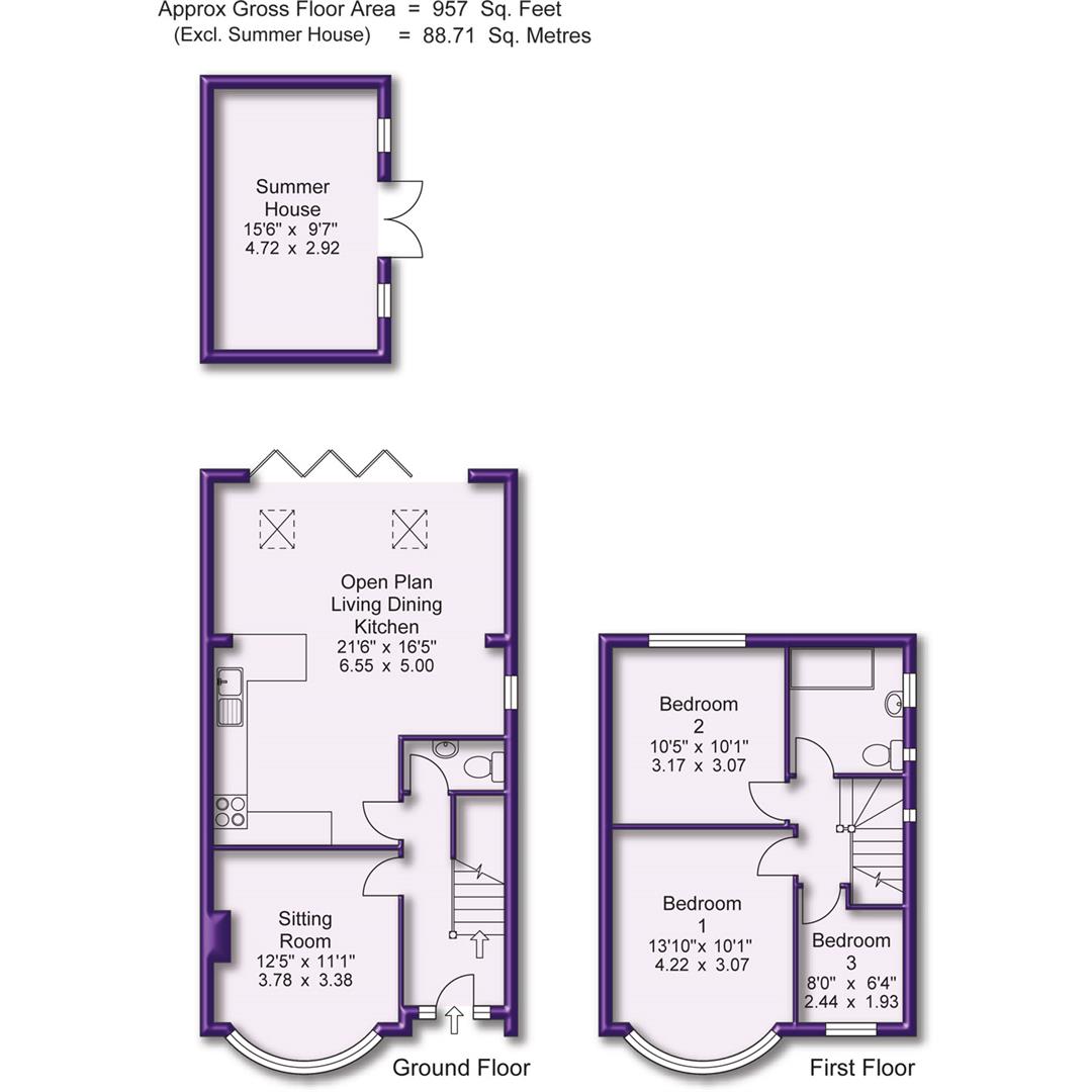 3 bed semi-detached house for sale in Bamber Avenue, Sale - Property Floorplan
