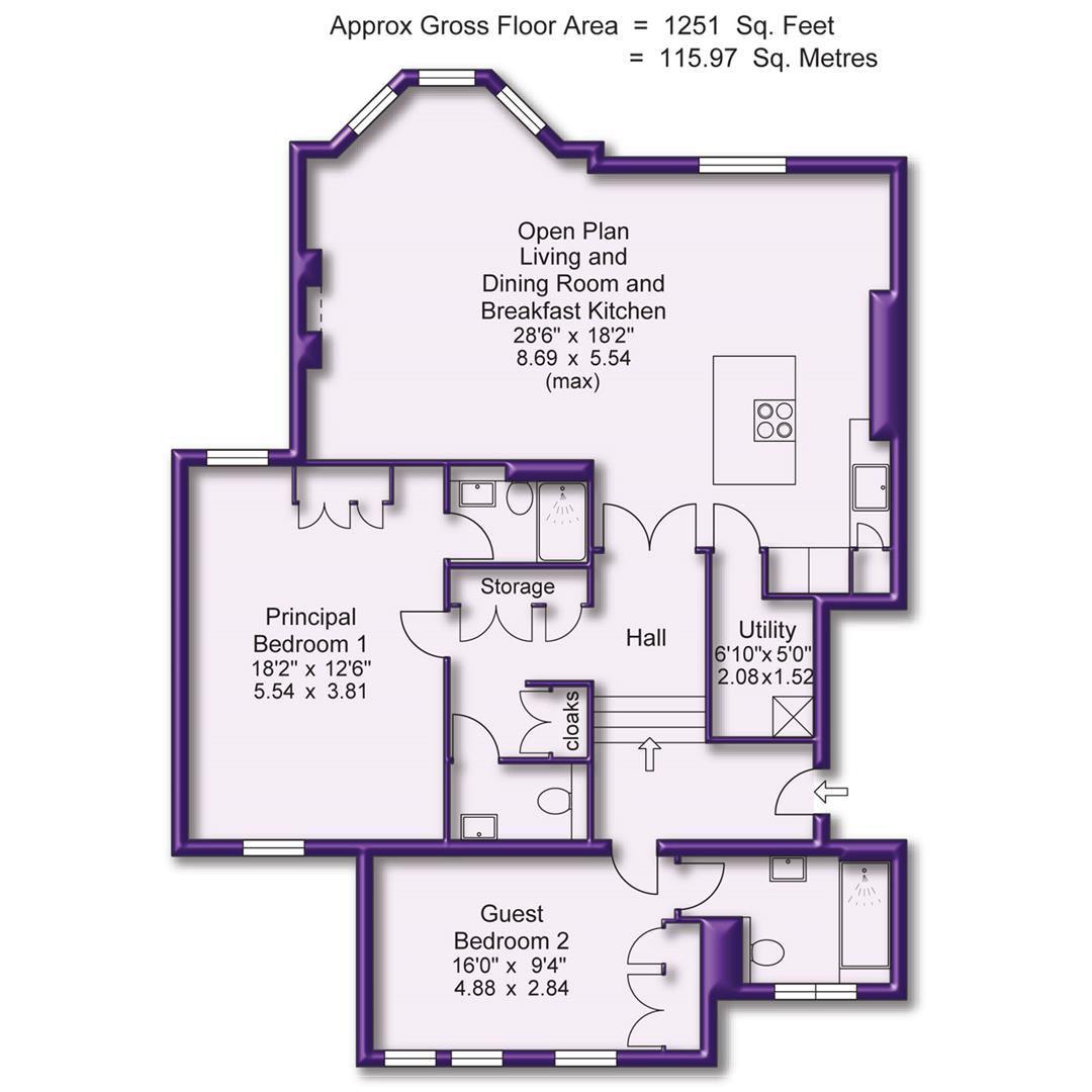2 bed apartment for sale in Stamford Road, Altrincham - Property Floorplan