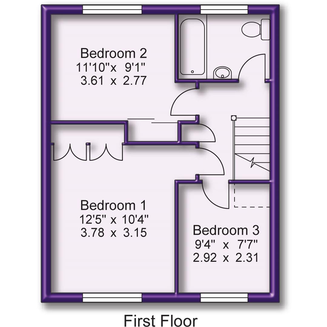 3 bed mews house for sale in Mottram Road, Sale - Property Floorplan