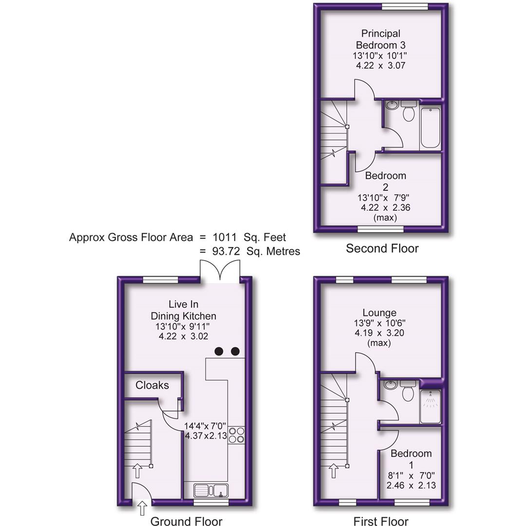3 bed town house for sale in Weldon Road, Altrincham - Property Floorplan