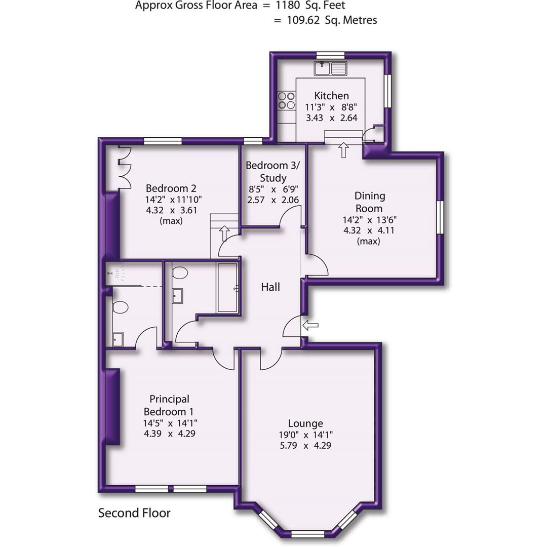3 bed apartment for sale in Heald Road, Altrincham - Property Floorplan