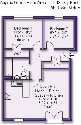 2 bed apartment for sale in Thurcaston Road, Altrincham - Property Floorplan