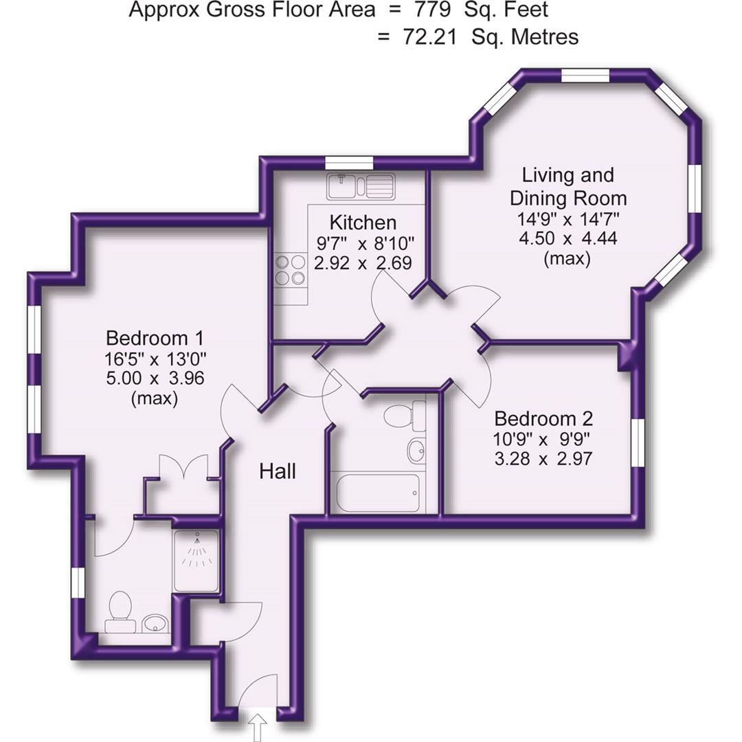 2 bed apartment for sale in Gaskell Road, Altrincham - Property Floorplan