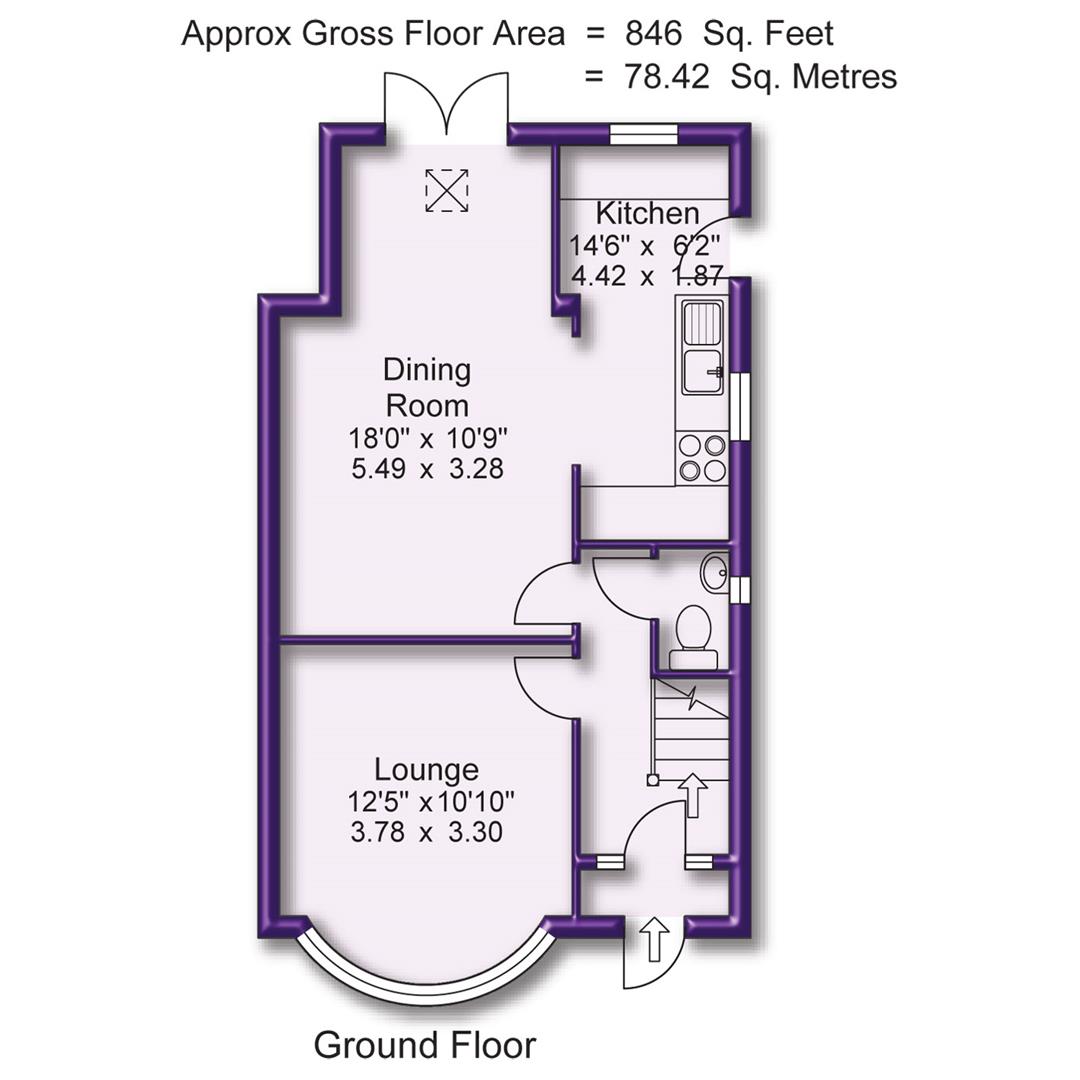 3 bed semi-detached house to rent in Redfern Avenue, Sale - Property Floorplan