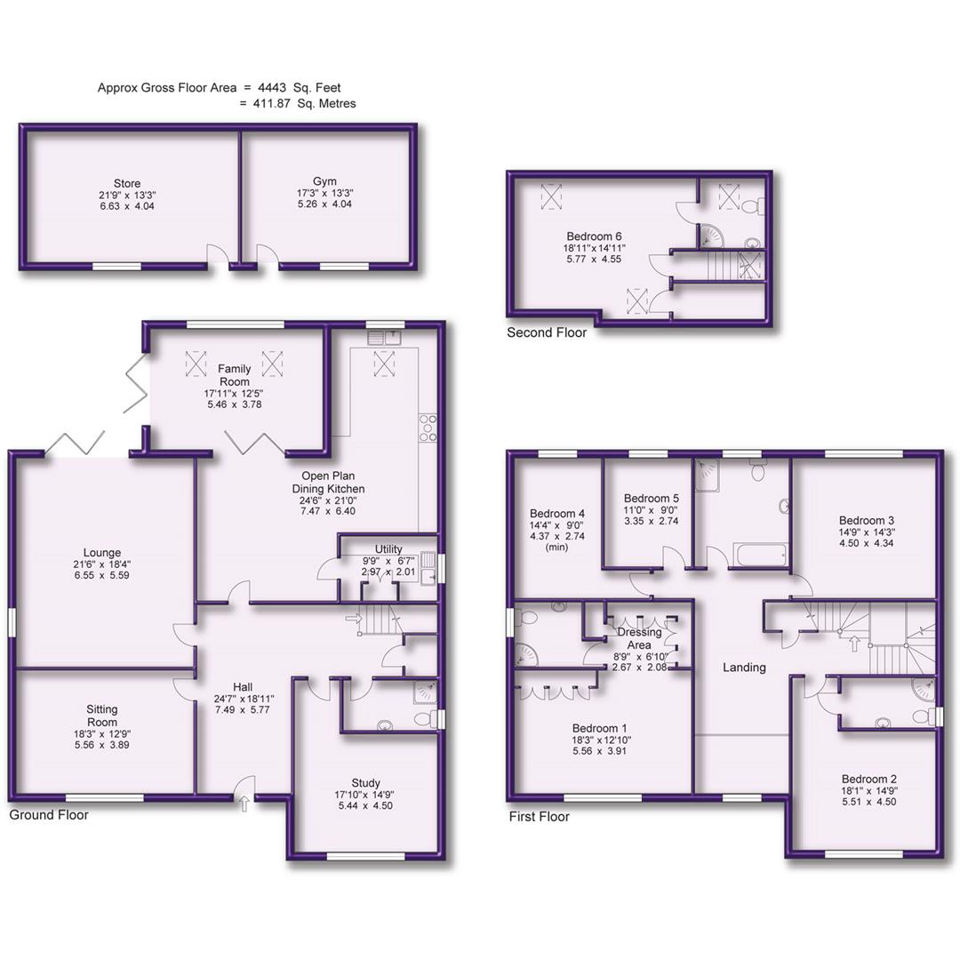 6 bed detached house for sale in Brooklands Road, Manchester - Property Floorplan