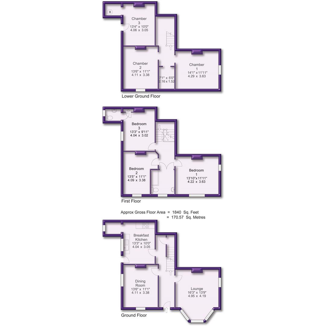 3 bed semi-detached house for sale in Marsland Road, Sale - Property Floorplan