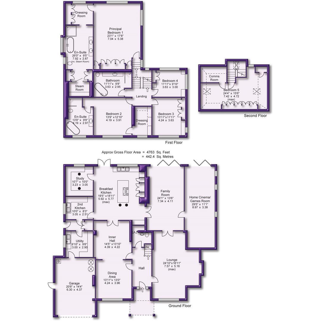 5 bed detached house to rent in Carrwood, Altrincham - Property Floorplan