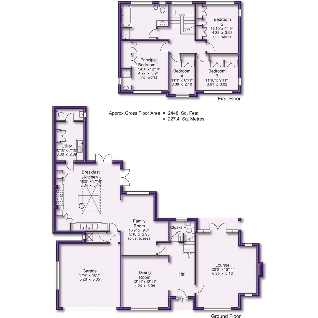 4 bed detached house to rent in Carrwood, Altrincham - Property Floorplan