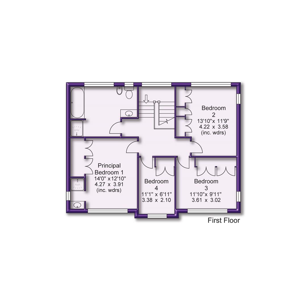 4 bed detached house to rent in Carrwood, Altrincham - Property Floorplan