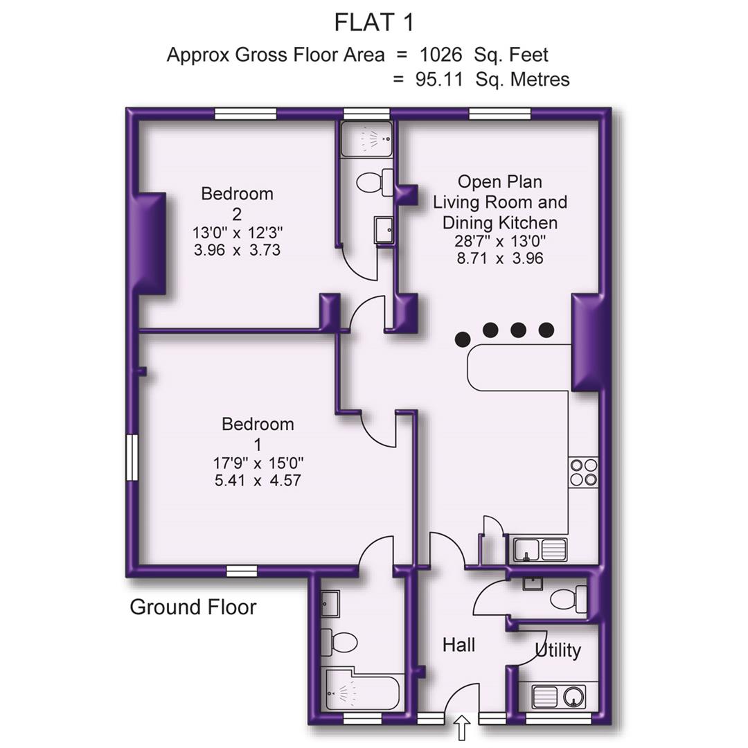 2 bed apartment for sale in 29 Stamford Street, Altrincham - Property Floorplan
