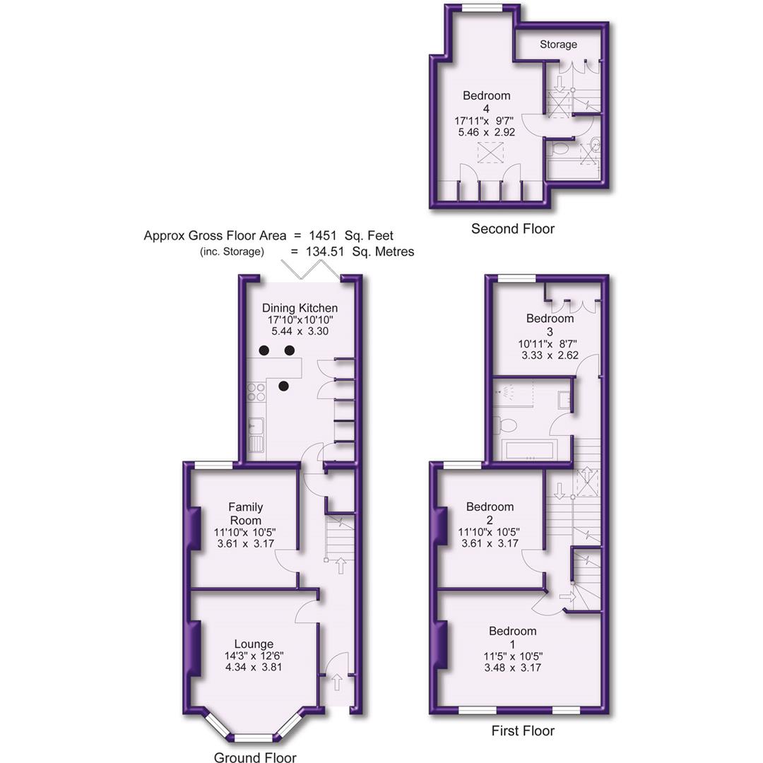 4 bed semi-detached house for sale in Heyes Lane, Altrincham - Property Floorplan