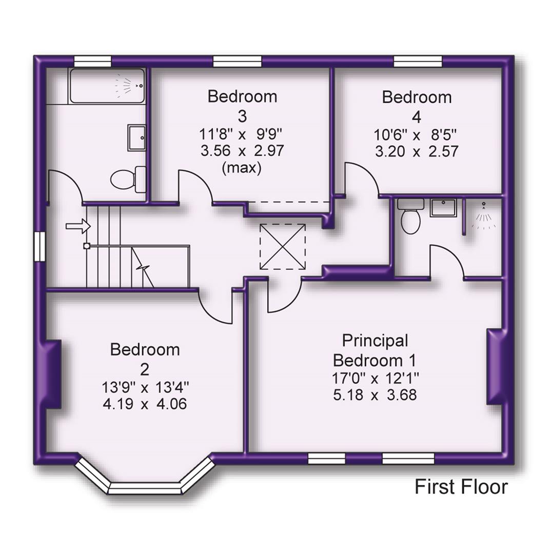 4 bed detached house to rent in Hale Road, Altrincham - Property Floorplan