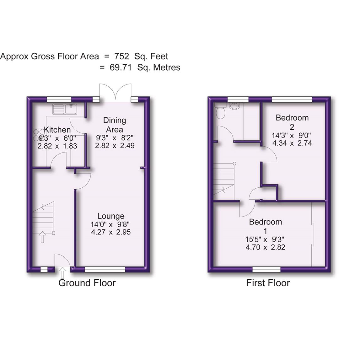 2 bed mews house for sale in Winsford Walk, Sale - Property Floorplan