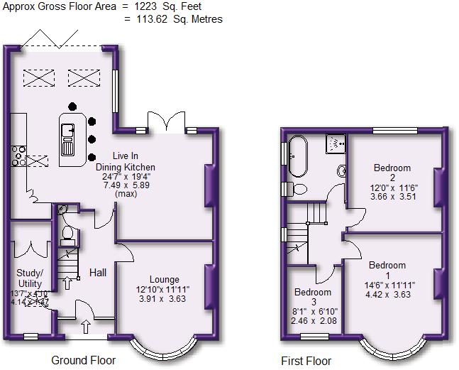3 bed semi-detached house to rent in Orchard Drive, Altrincham - Property Floorplan
