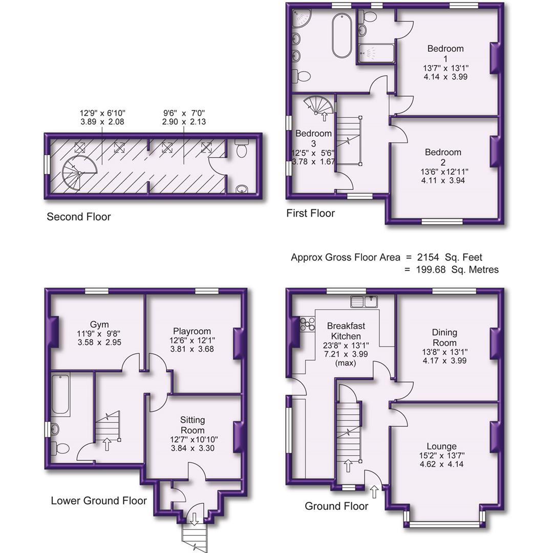 4 bed semi-detached house to rent in Rowan Avenue, Sale - Property Floorplan