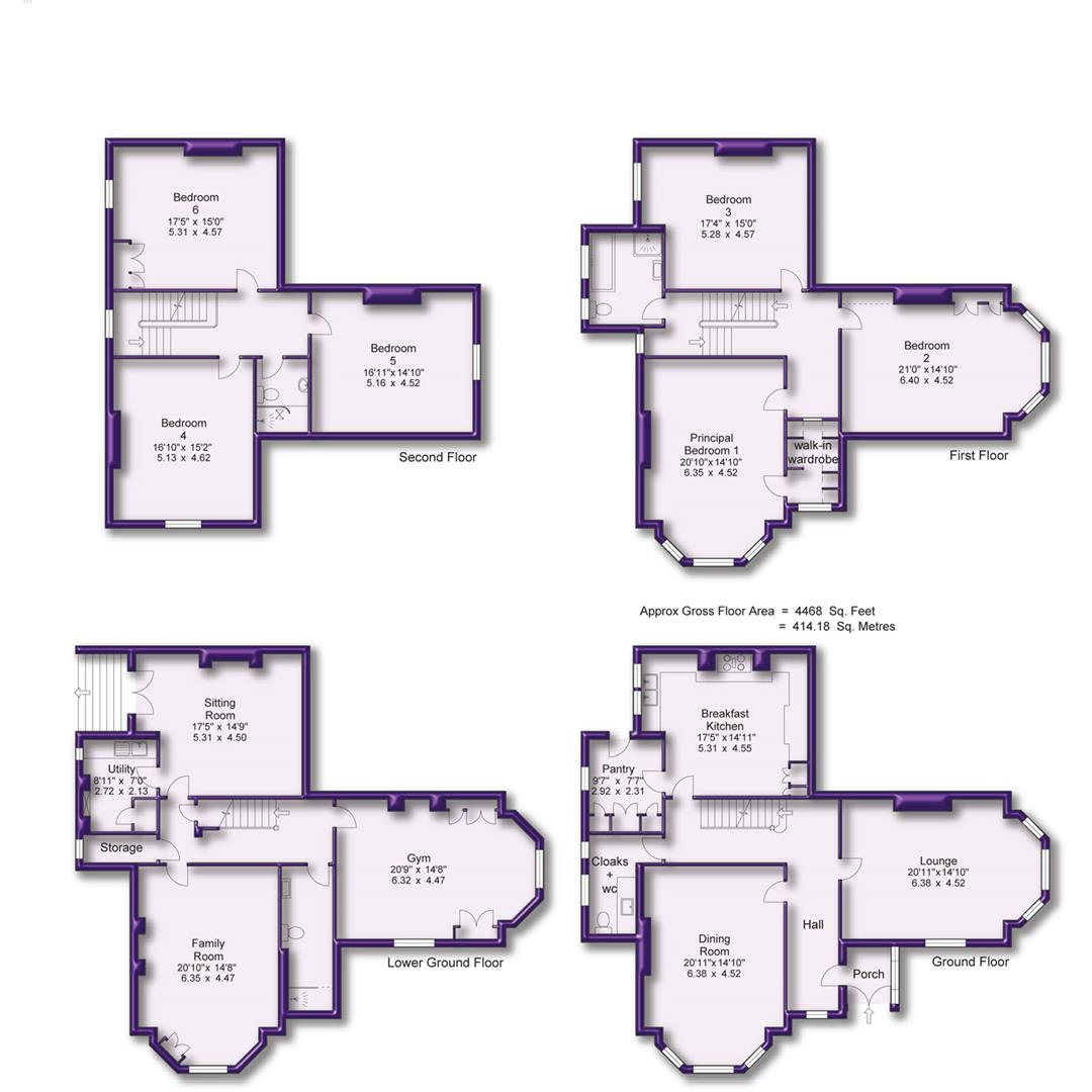 6 bed semi-detached house for sale in Marlborough Road, Altrincham - Property Floorplan