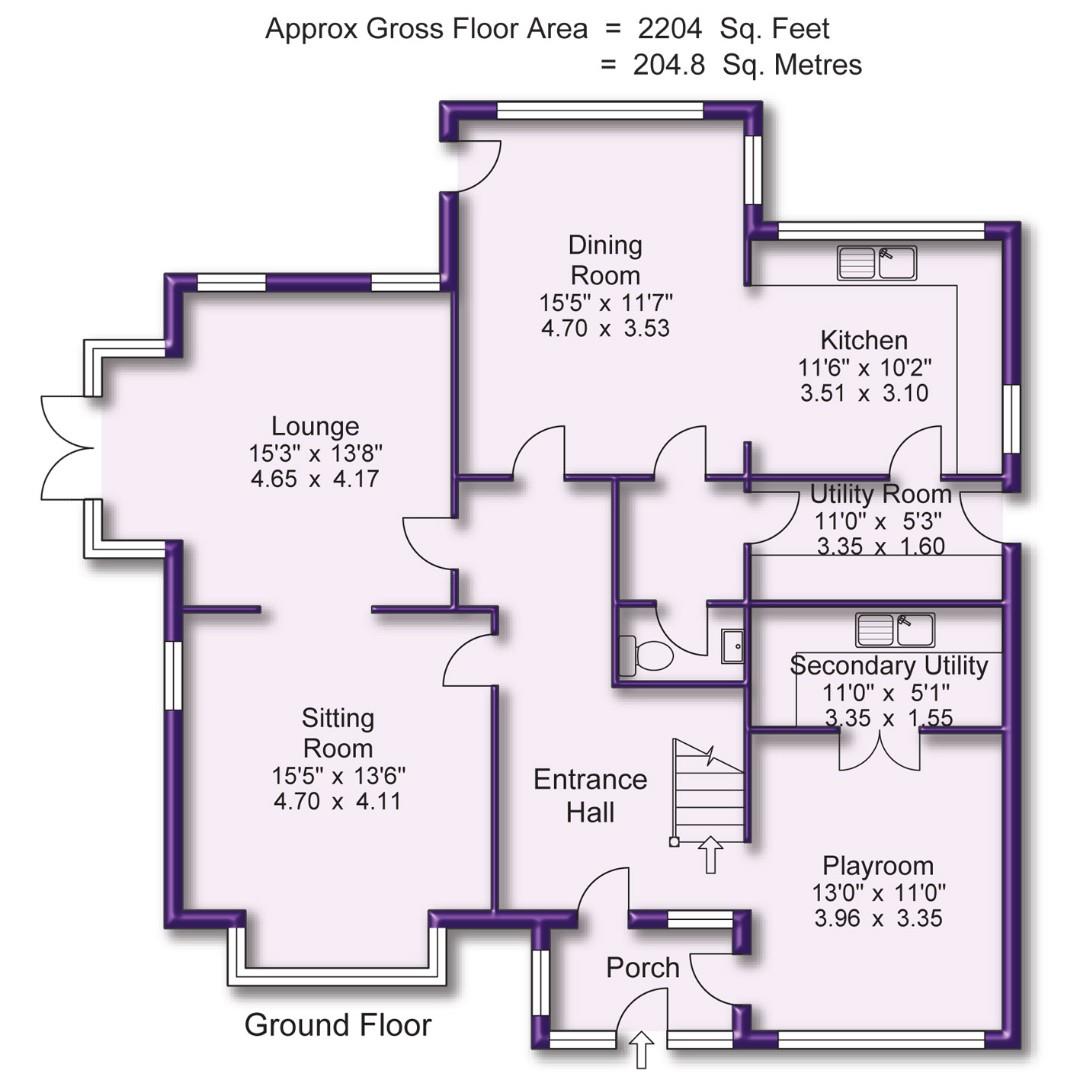 5 bed detached house to rent in Kensington Gardens, Altrincham - Property Floorplan