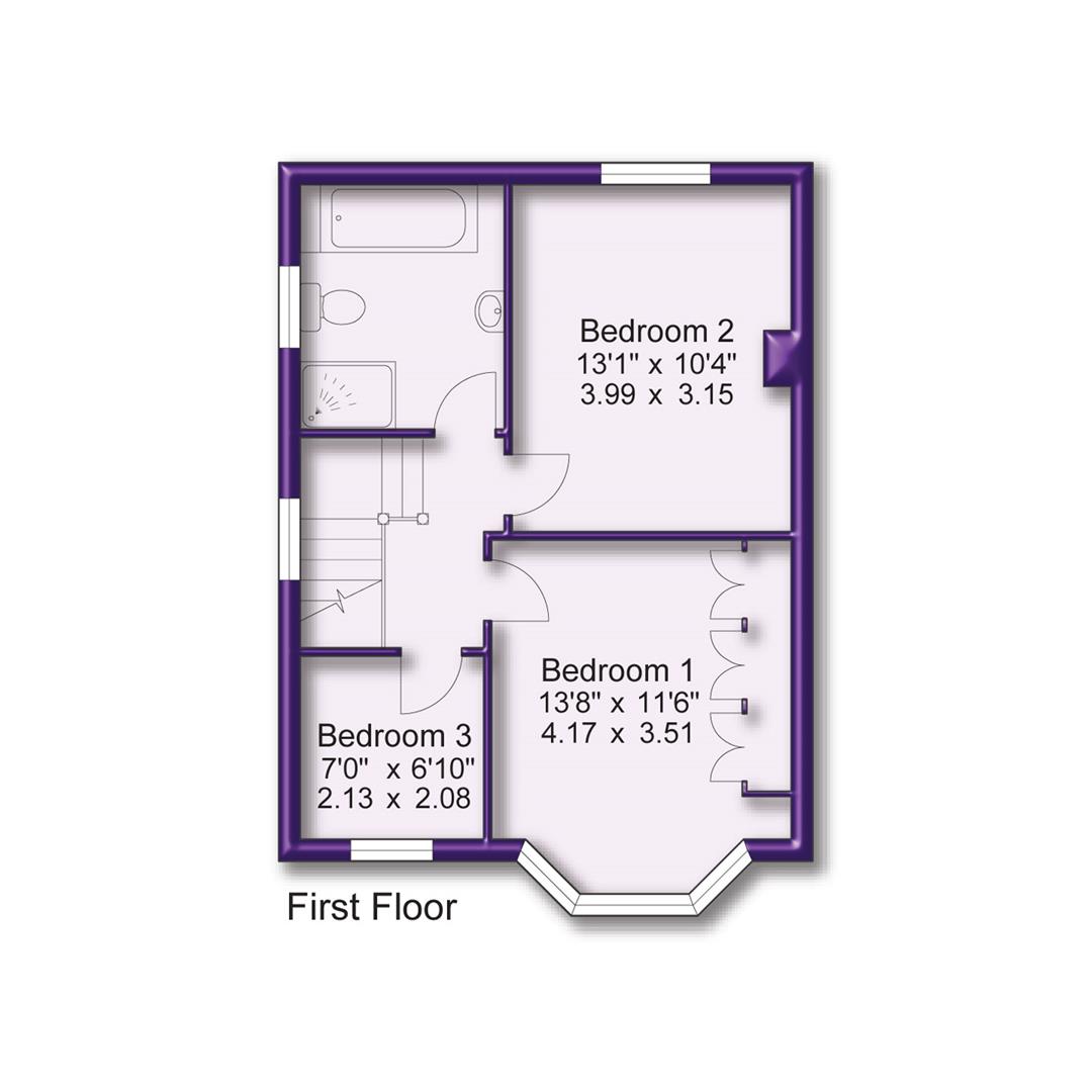3 bed semi-detached house for sale in Bowness Drive, Sale - Property Floorplan