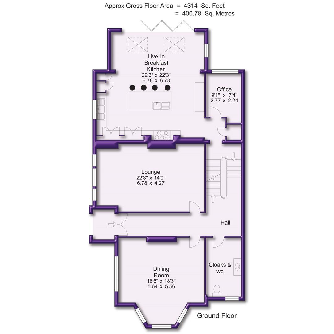5 bed semi-detached house for sale in Groby Place, Altrincham - Property Floorplan