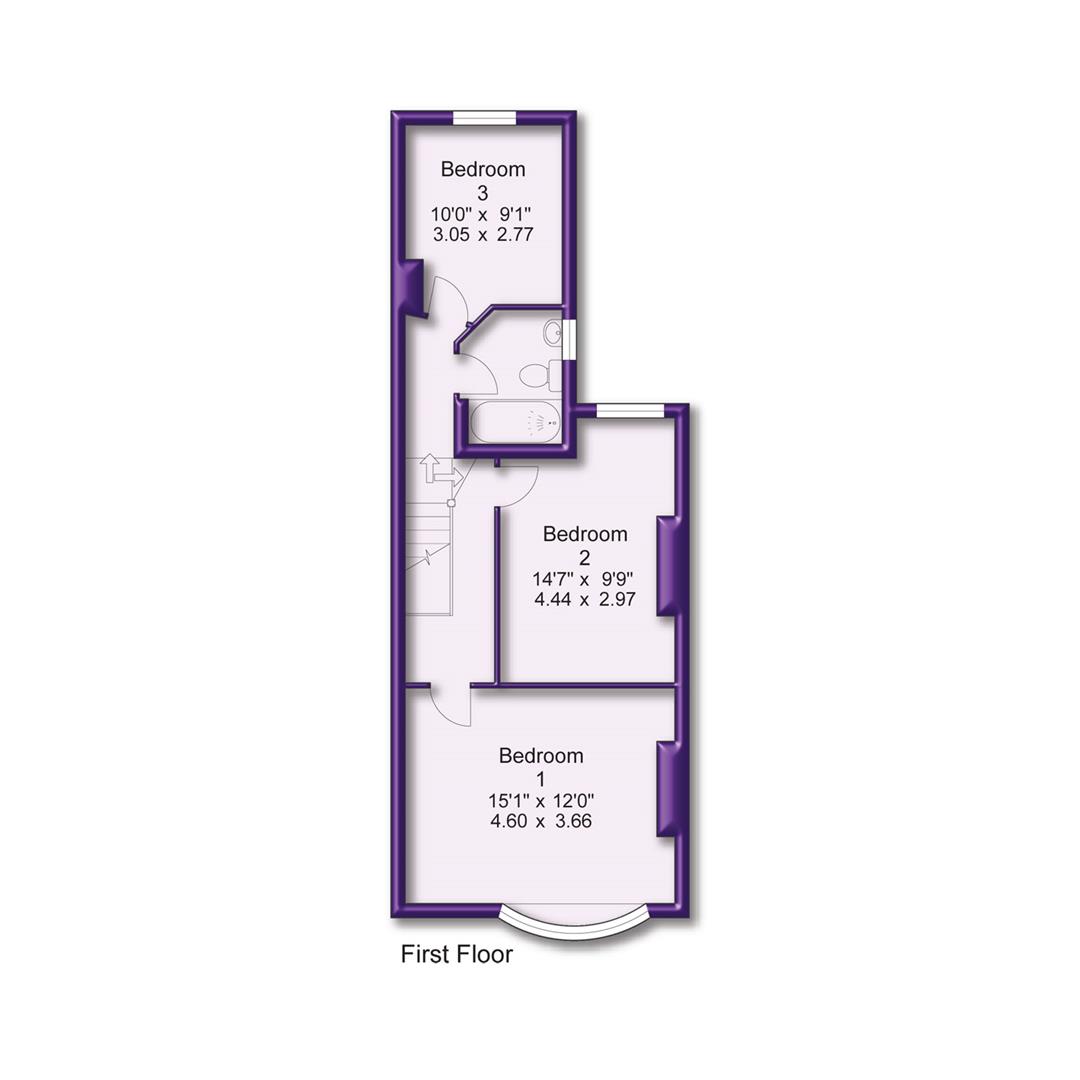 3 bed end of terrace house to rent in Cecil Road, Altrincham - Property Floorplan