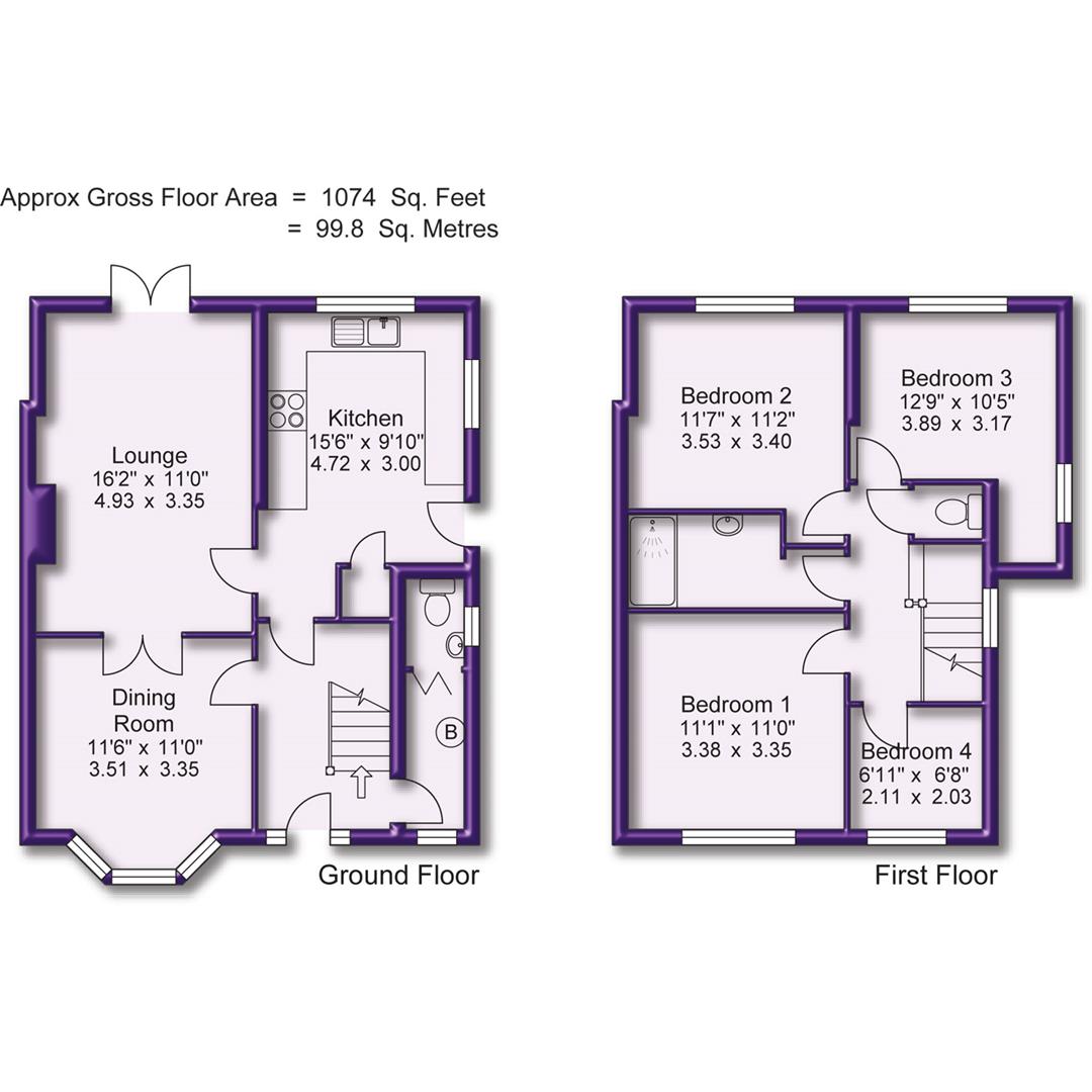 4 bed semi-detached house for sale in Davenham Road, Sale - Property Floorplan