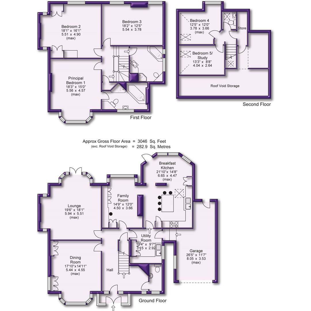 5 bed detached house for sale in Bower Road, Altrincham - Property Floorplan