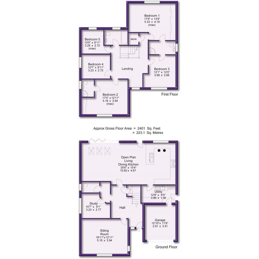 5 bed detached house for sale in New Forest Road, Manchester - Property Floorplan