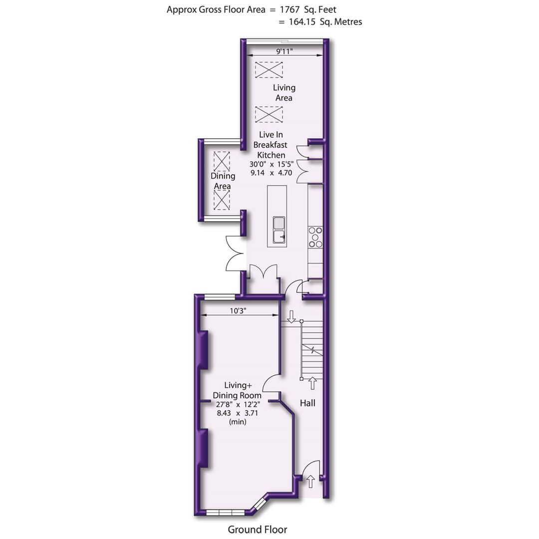 3 bed terraced house to rent in Westgate, Altrincham - Property Floorplan
