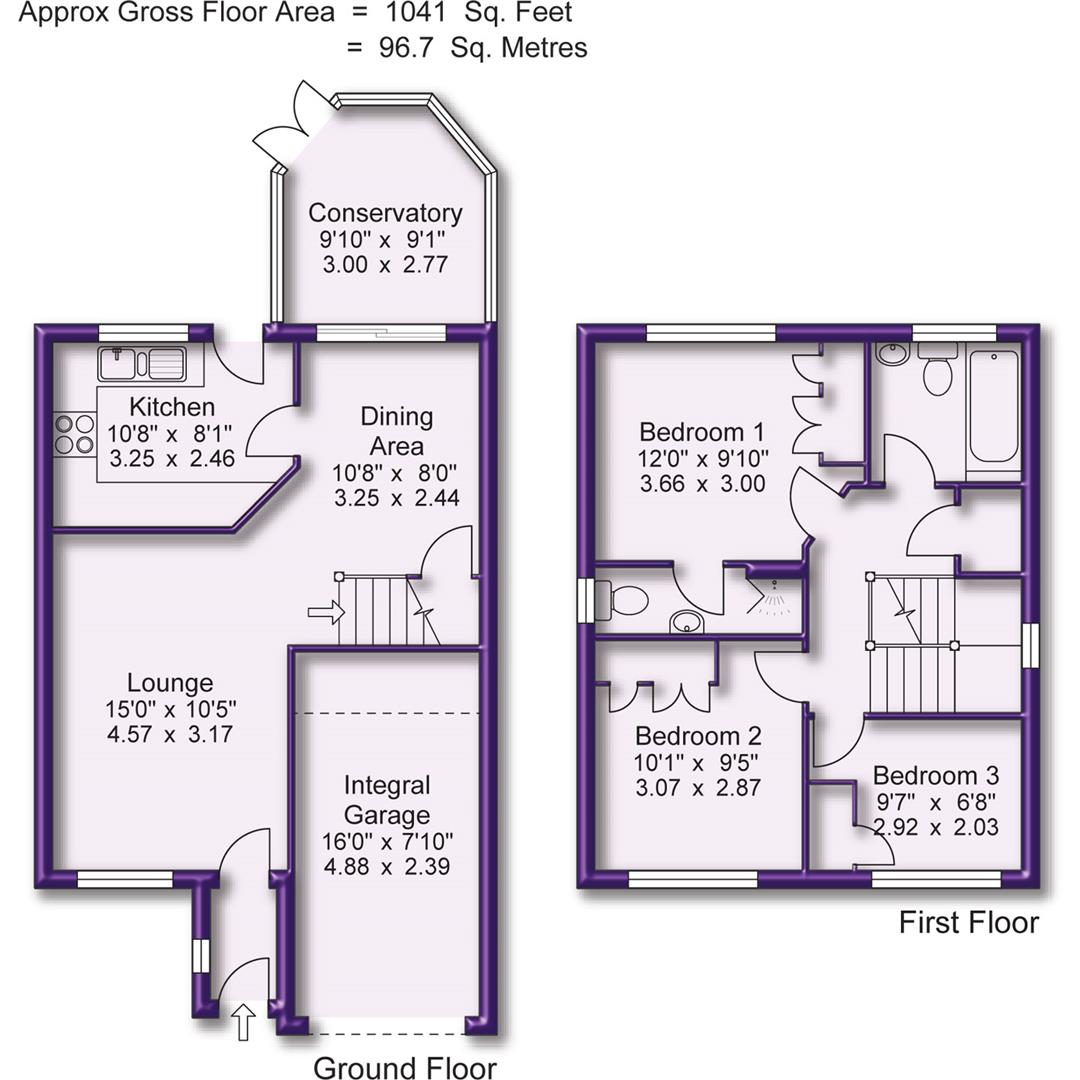3 bed detached house for sale in Blyth Close, Altrincham - Property Floorplan