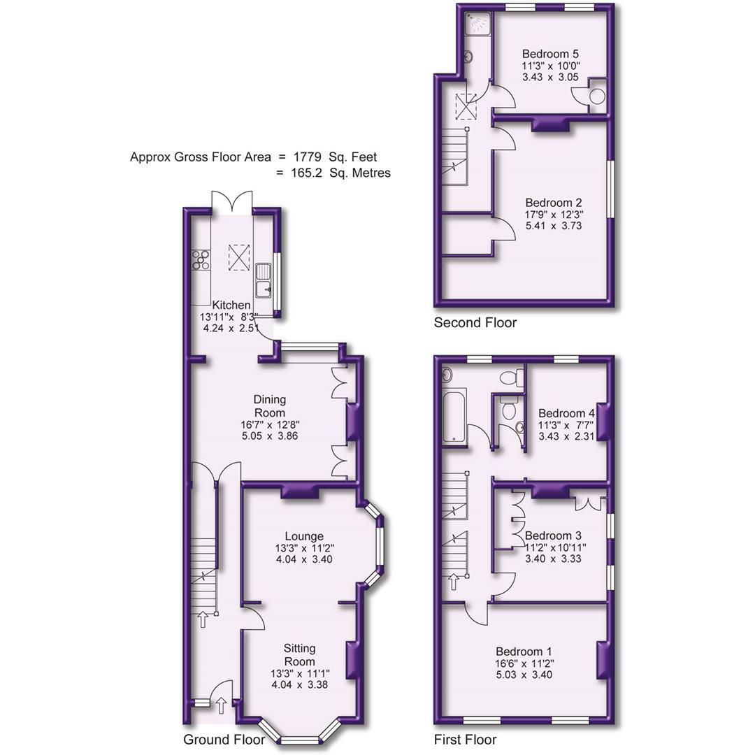 5 bed semi-detached house for sale in Abington Road, Sale - Property Floorplan