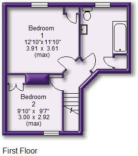 2 bed terraced house to rent in Manchester Road, Altrincham - Property Floorplan