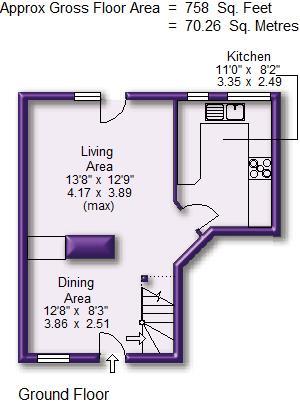 2 bed terraced house to rent in Manchester Road, Altrincham - Property Floorplan