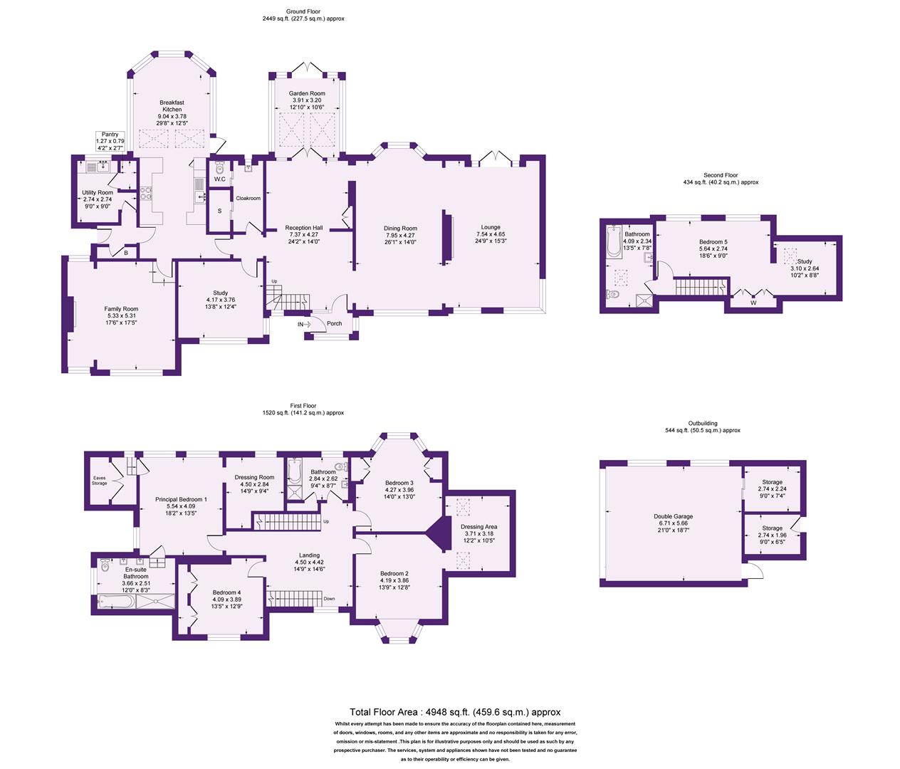 5 bed detached house for sale in Hawley Lane, Altrincham - Property Floorplan