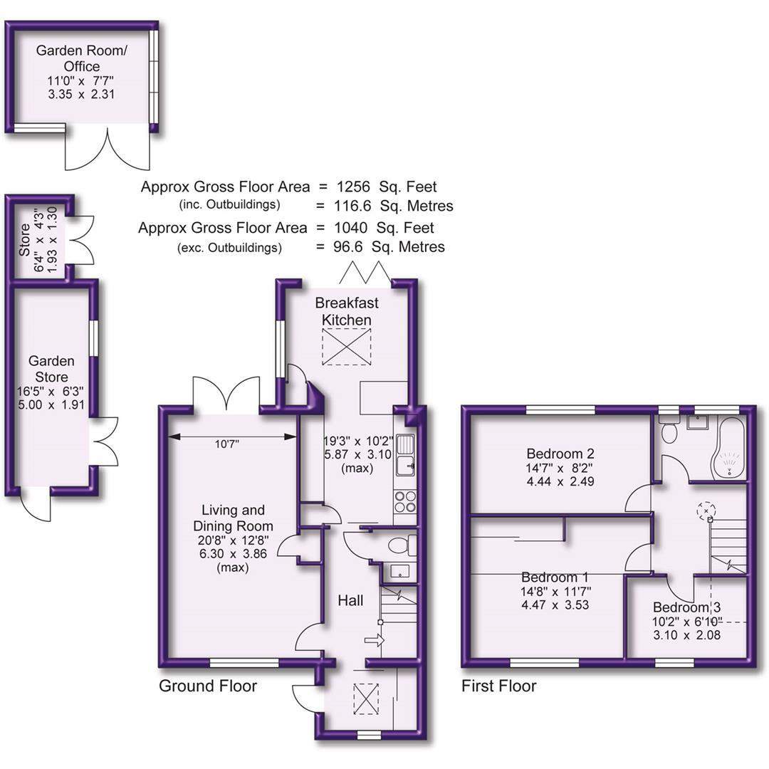 3 bed terraced house for sale in Mainwood Road, Altrincham - Property Floorplan