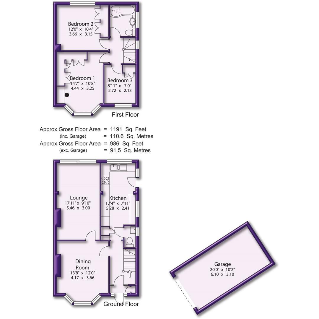3 bed semi-detached house for sale in Ashlands Road, Altrincham - Property Floorplan