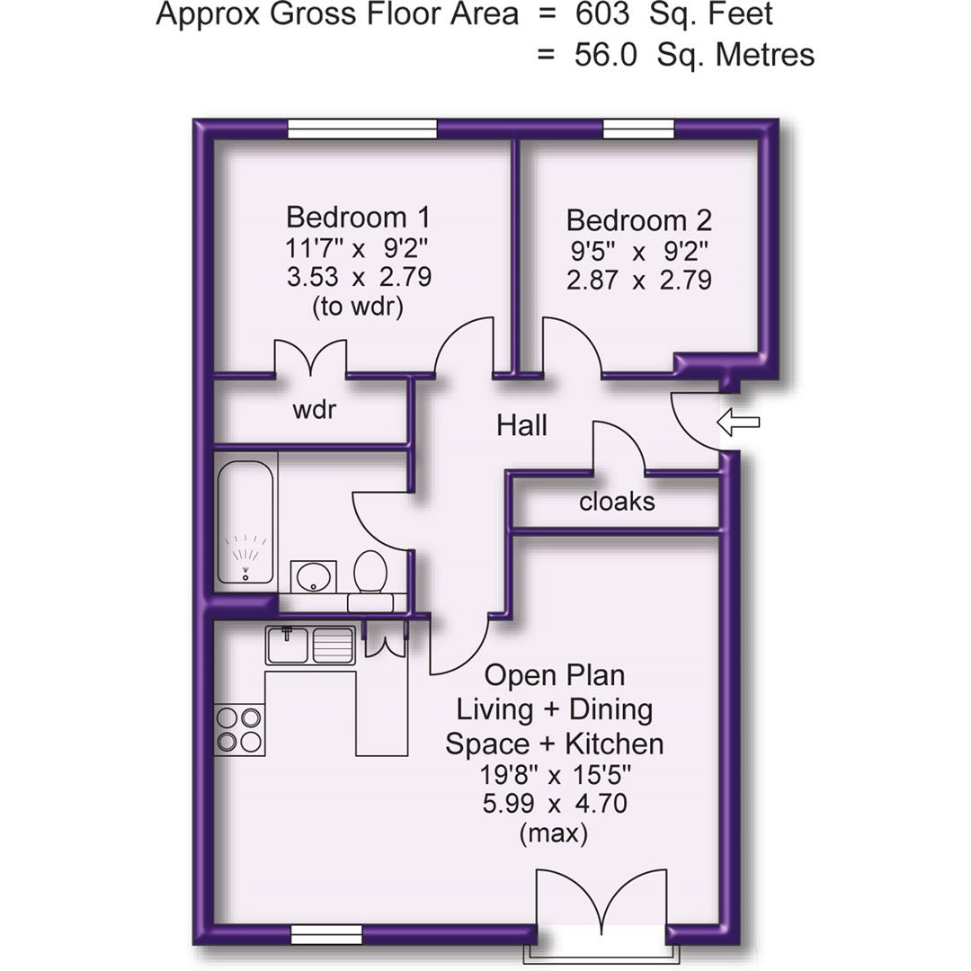 2 bed apartment for sale in Mountsorrel Road, Altrincham - Property Floorplan