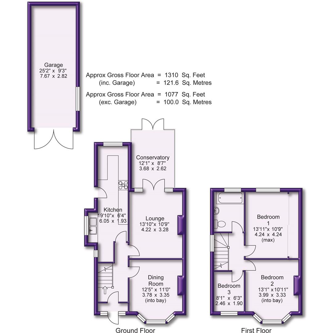 3 bed semi-detached house for sale in Grasmere Road, Sale - Property Floorplan