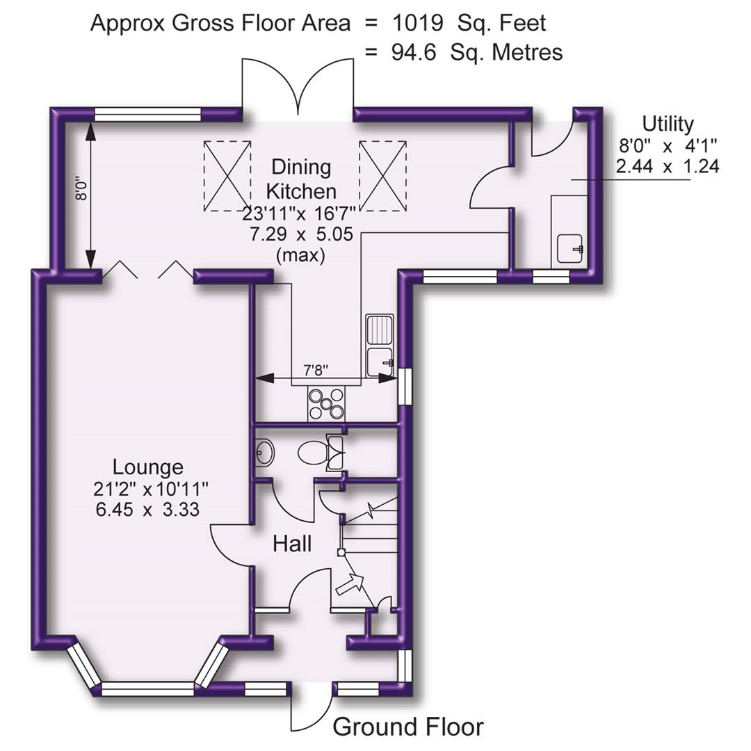 3 bed semi-detached house for sale in Hodgson Drive, Altrincham - Property Floorplan