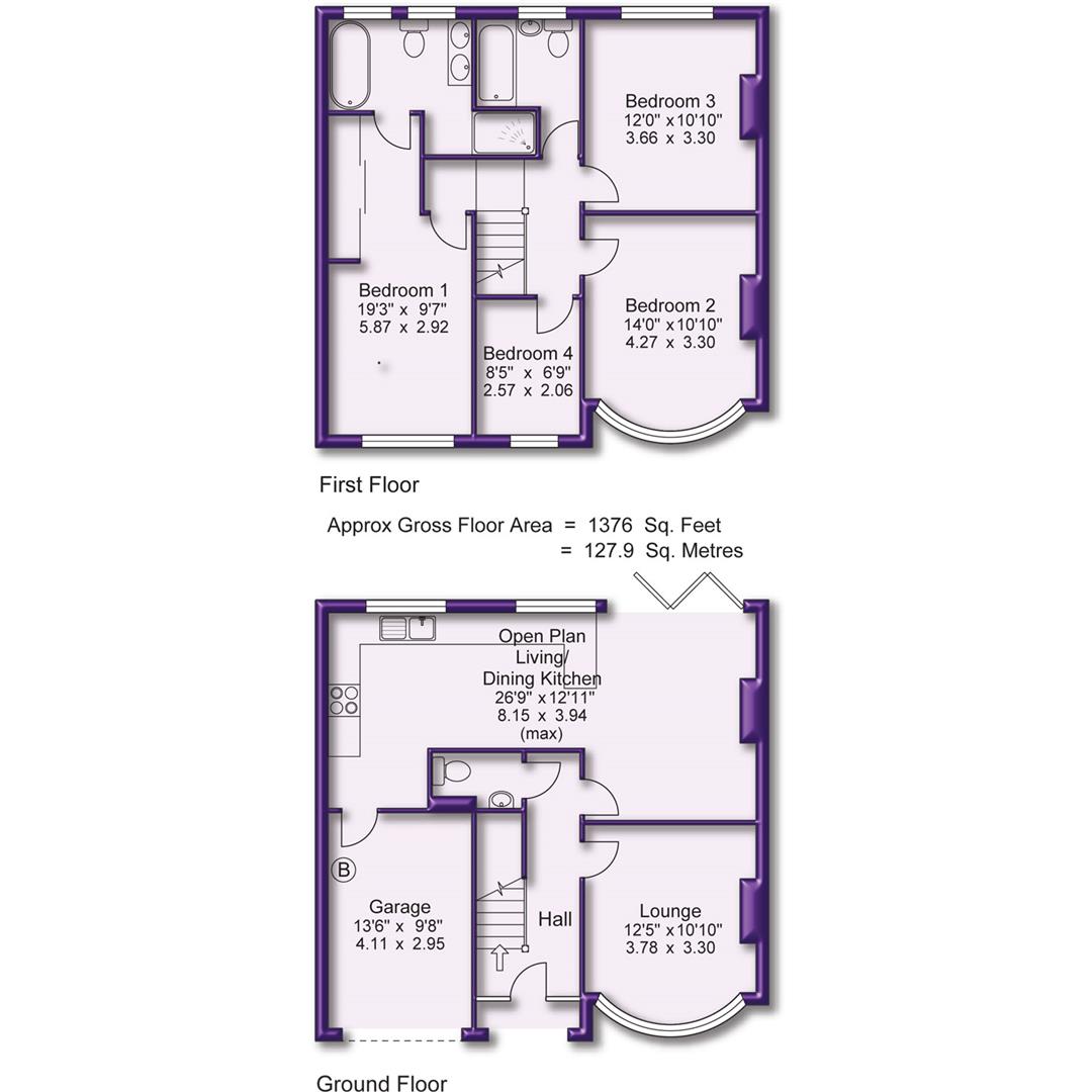 4 bed semi-detached house for sale in Kilvert Drive, Sale - Property Floorplan