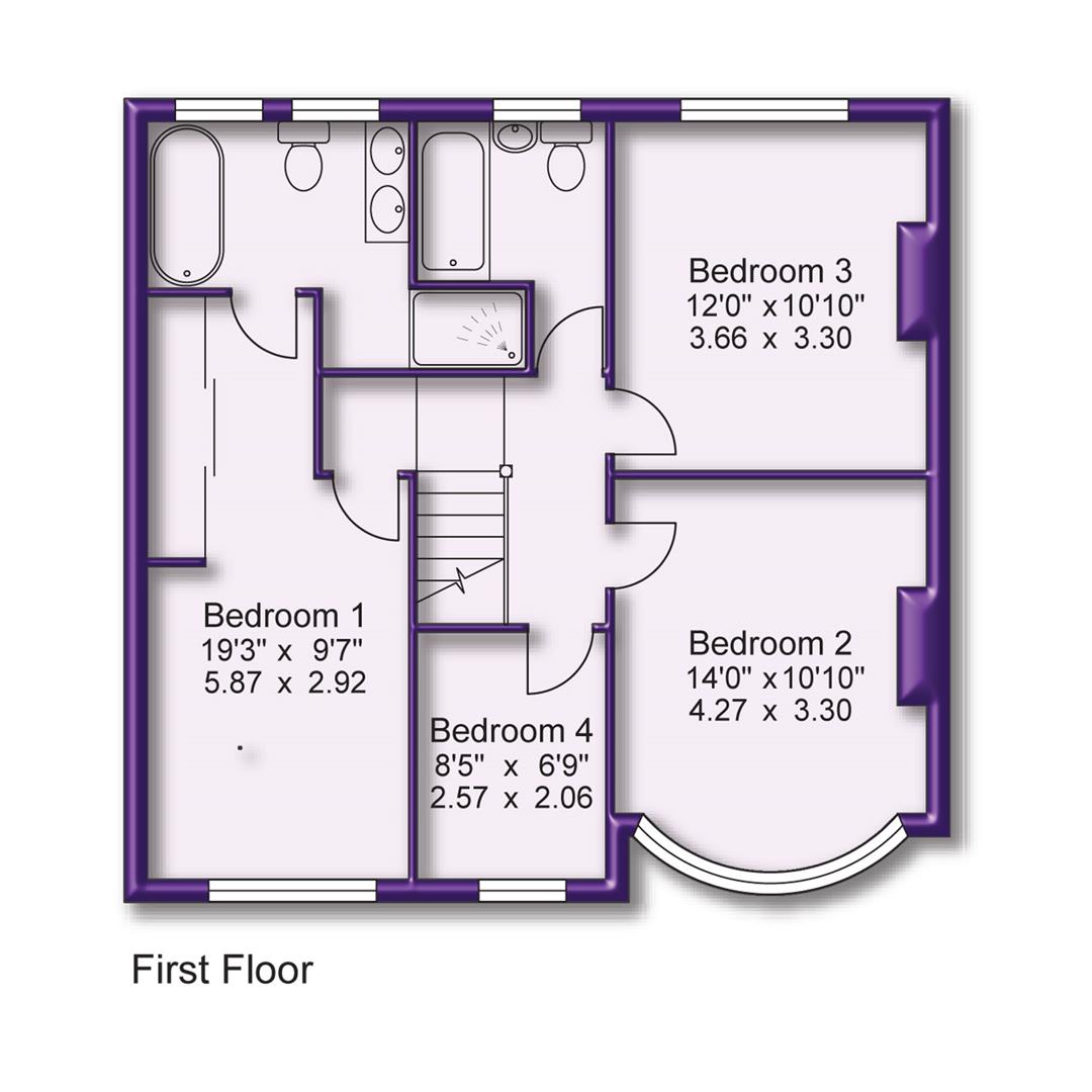 4 bed semi-detached house for sale in Kilvert Drive, Sale - Property Floorplan