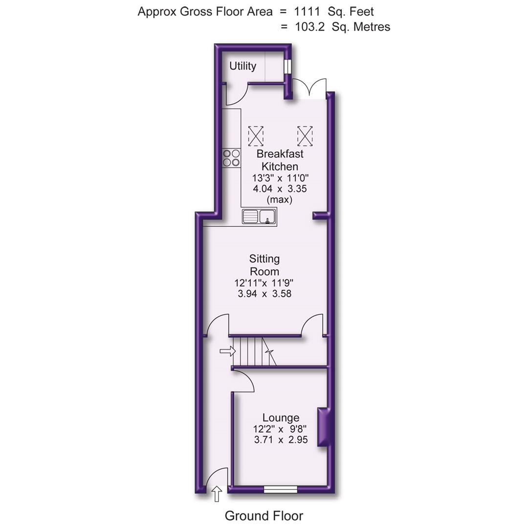 3 bed terraced house for sale in Woodfield Grove, Sale - Property Floorplan