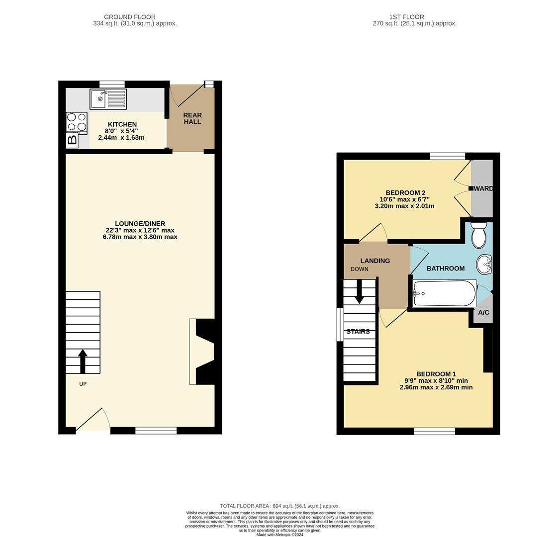 2 bed cottage for sale in Station Road, King's Lynn - Property floorplan